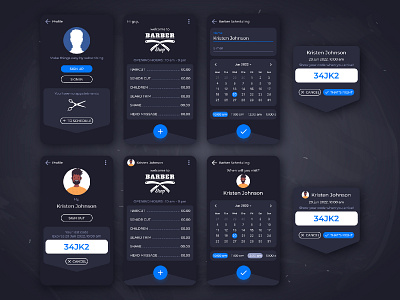 Barber Scheduling App design ui ux