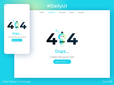 #DailyUI - #008 - 404 Page dailyui design ui ux
