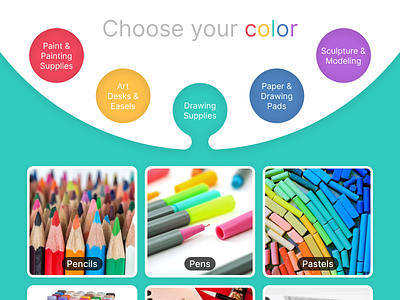 Homepage for an online art supplies shop design graphic design illustration ui ux