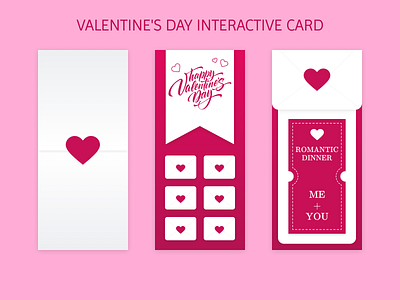 Valentine's day interactive card design ui ux