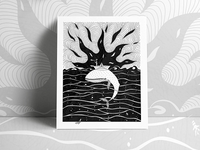 Search art hypnotic illustration illustration art man ocean sea search sun surreal whale