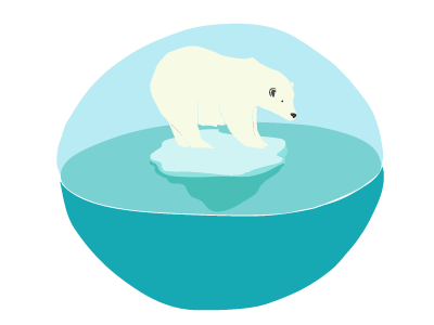 Floating Polar Bear - animated