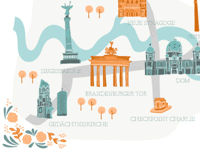 Drawing Berlin - the map berlin cities city citytrip germany illustrated illustration map maps urban