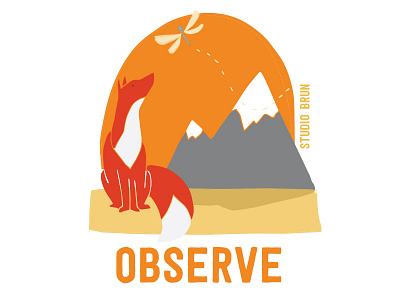 Observe fox illustration inspiring nature observe quote see wild wildness