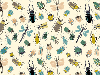 Creepy Crawlies I bugs creepy forest halloween illustration insects nature pattern print scary