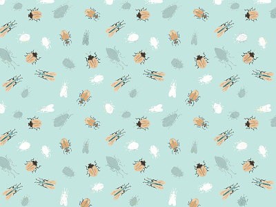Creepy Crawlies II bugs ground insects nature pattern print repetition surface