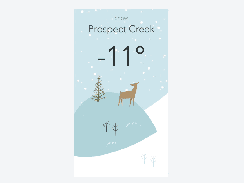 Wild Weather - Snowy day animation app deer forecast handdrawn icon illustration ios iphone nature snow weather