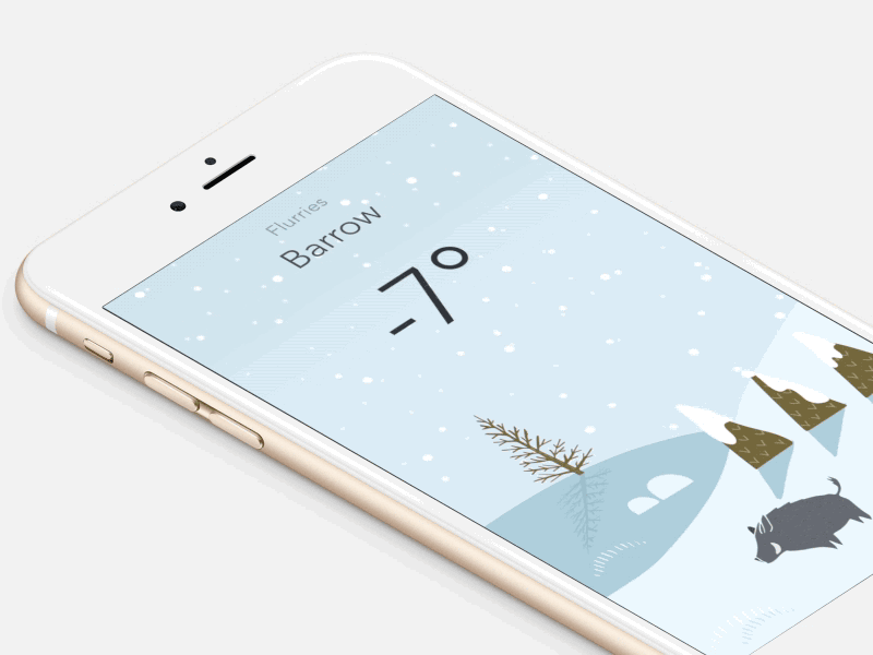 Snowy day app forecast hand drawn illustration ios iphone landscape nature weather wild weather winter