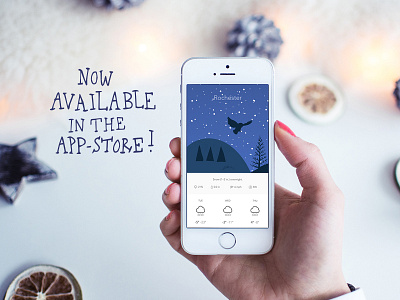 Wild Weather is now available! app forecast handdrawn illustration ios iphone landscape nature night weather