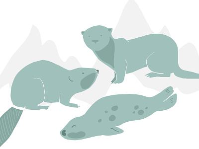 Otter, beaver and seal animals beaver icons nature otter sea seal