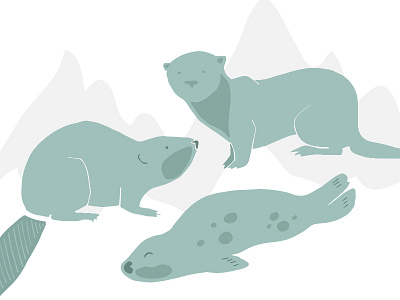 Otter, beaver and seal