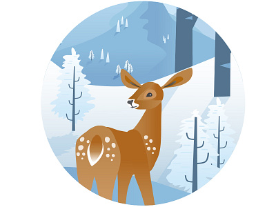 Fawn app deer fawn handdrawn illustration ios iphone mountains nature outdoors vector woods