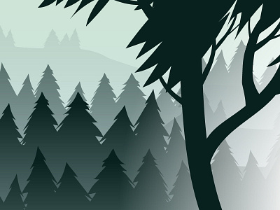 Mist app forest gradient illustration illustrator ios layers mist nature vector