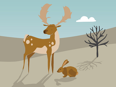 Illustrated landscape adventure app deer illustration illustrator ios iphone landscape nature outdoors stickers vector