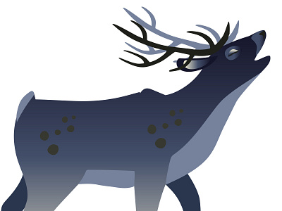 Buck app deer gradient handdrawn illustration ios iphone light nature vector