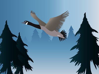 Canada Goose app goose illustration ios iphone landscape light nature outdoors shadow vector