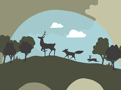 Wildlife crossing education environment forest fresh illustration nature outdoors shadow silhouet vector wild wildlife