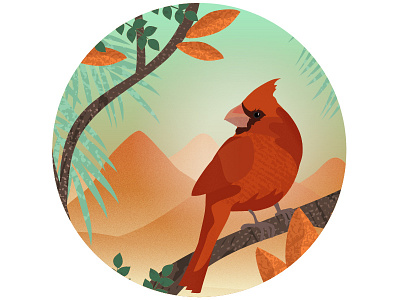 Island life app bird gradient hills illustration ios island jungle nature summer tropical vector