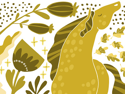 Yellow horse animal autumn design drawing fall floral flowers horse illustrated pattern repeat vector