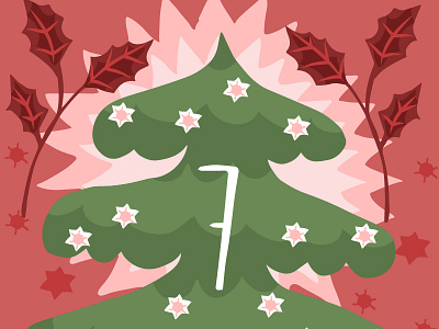 Day7 advent christmas countdown december holidays illustration snow vector winter