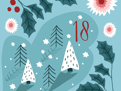 Illustrated advent calendar advent calendar christmas december forest holidays holly illustration tree winter woods