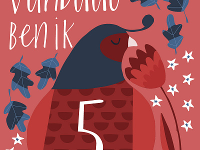 Milestone cards - bird bird children design fresh illutration nature pattern red simple