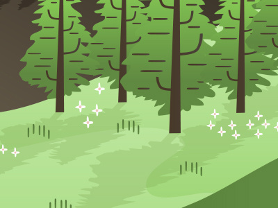 Green hills design flowers forest fresh green hills illustration nature outdoors trees vector