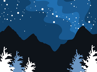 Starry night blue dream forest illustration inspiration nature night night sky outdoors sky stars vector