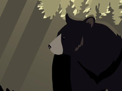 Bear morning animal illustration app design app illustration bear illustrate illustrator landscape nature nature illustration vector illustration wild animal wildlife illustration