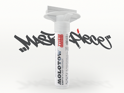 Molotow 711em arnold digital dribbble illustration marker molotow paint plastic product render shot