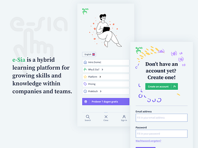 e-Sia learning platform branding design learnig platforn ui ux webdesign