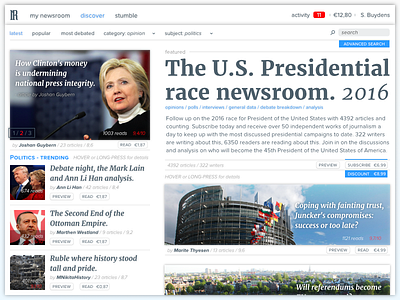 Newroom - discover articles design news newsroom ui ux webapp webdesign webstore