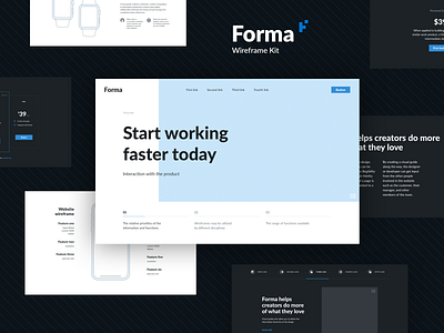 Forma Wireframe Kit interface prototyping sketch ui kit ux ux kit web design wireframe wireframe kit