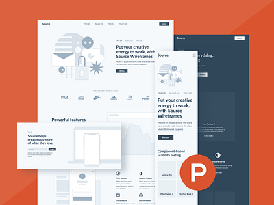 Source Wireframe Kit on Product Hunt clean design figma interface modern shop sketch template ui ui kit user experience ux web design wireframes