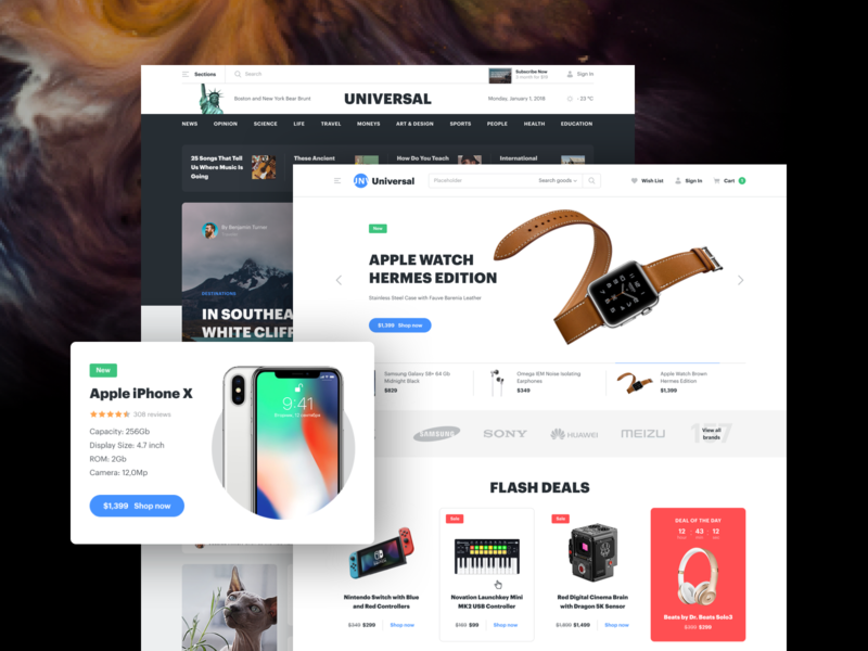 Universal UI Kit clean design ecommerce interface sketch template ui ui kit ux web design