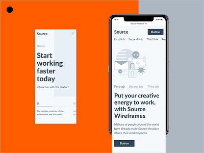 Mobile Layouts from Source Wireframe Kit