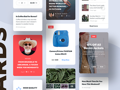 Universal Cards for Complex Projects adobe xd design ecommerce figma interface shop sketch ui ui kit web design