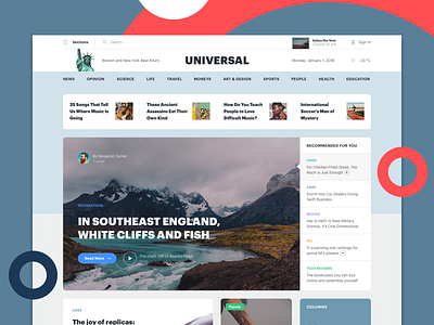 Sample page of the Universal UI Kit clean design ui ux web web design website website design