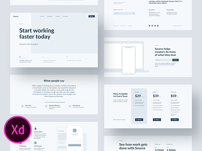 Source Wireframes for Adobe XD