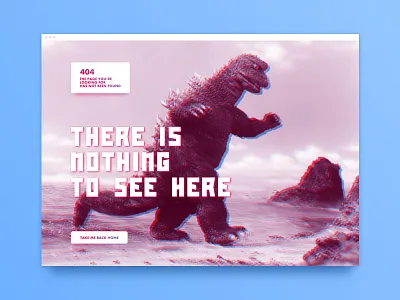 Daily UI Challenge #008 — 404 PAGE 008 404 challenge daily dailyui godzilla site ui ux