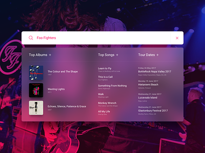 Daily UI Challenge #022 — Search 022 app challenge daily dailyui foo fighters music search ui ux