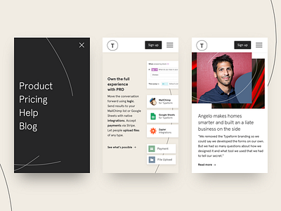 Typeform's mobile site