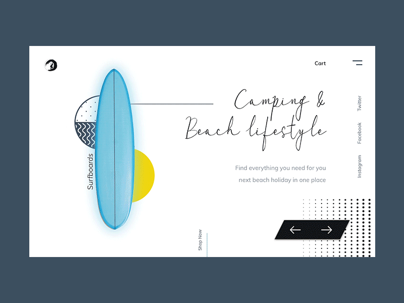 Surf landing page photoshop principleapp sketch webdesign