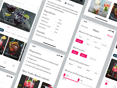 Cocktail Recipes App design iphonex sketch ui