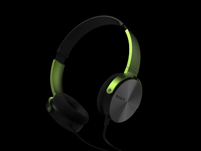 Sony Headphones MDR-XB004 3d audio elegant headphones music render sony