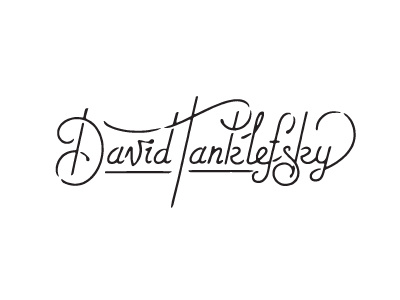 David Tanklefsky handdrawn lettering stencil script