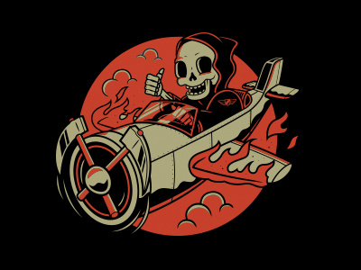 Death From Above illustration plane reaper skulls