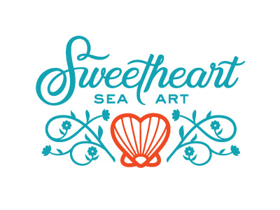 Sweetheart custom type flowers heart logo script type