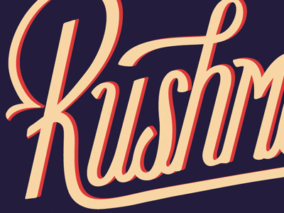 Rushmore custom type lettering script