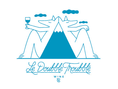 Doubble Troubble illustration labels logos mountains